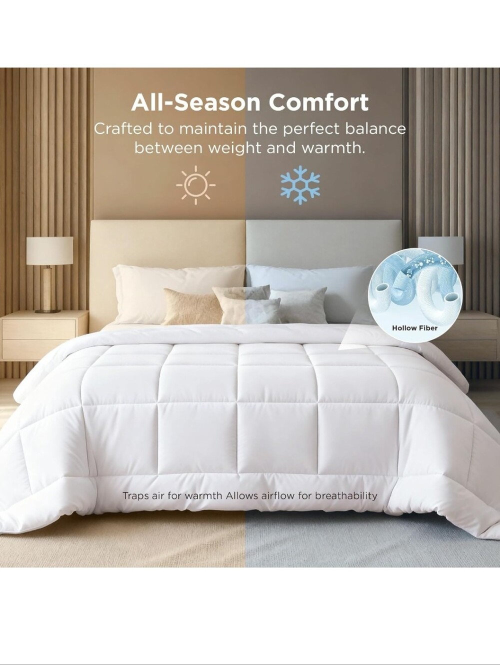 Bedsure Comforter Duvet Insert - Quilted Oversized King  All Season Gentlesoft - Picture 5 of 13